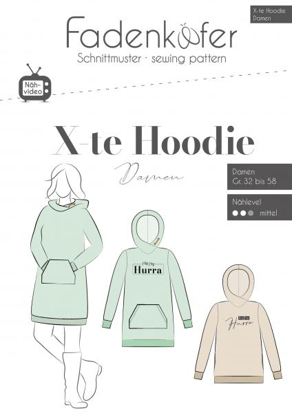 Fadenkäfer Papierschnittmuster X-te Hoodie Damen 